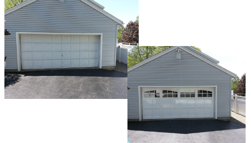 before and after garage door repair